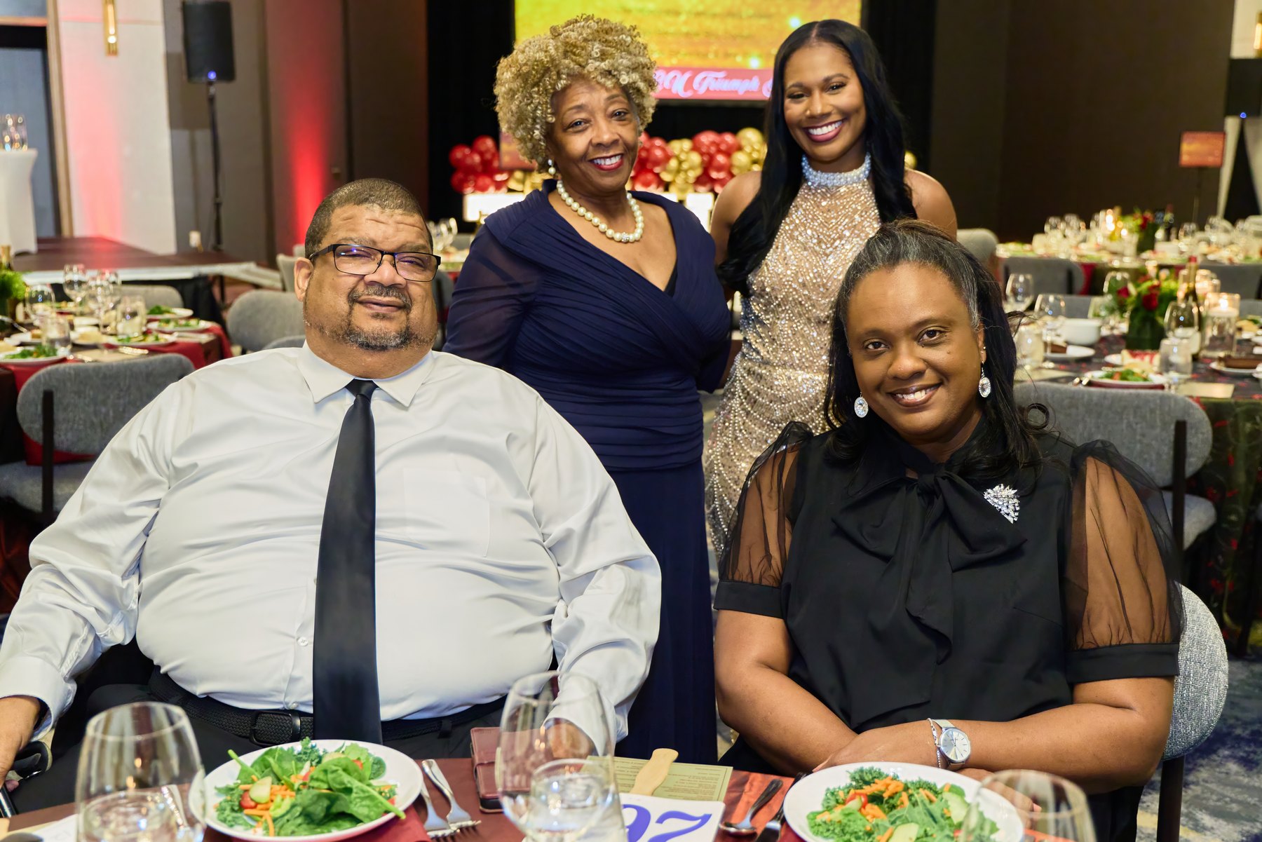 Leon Lewis Jr. with family at the 2025 Shaw University Triumph Gala